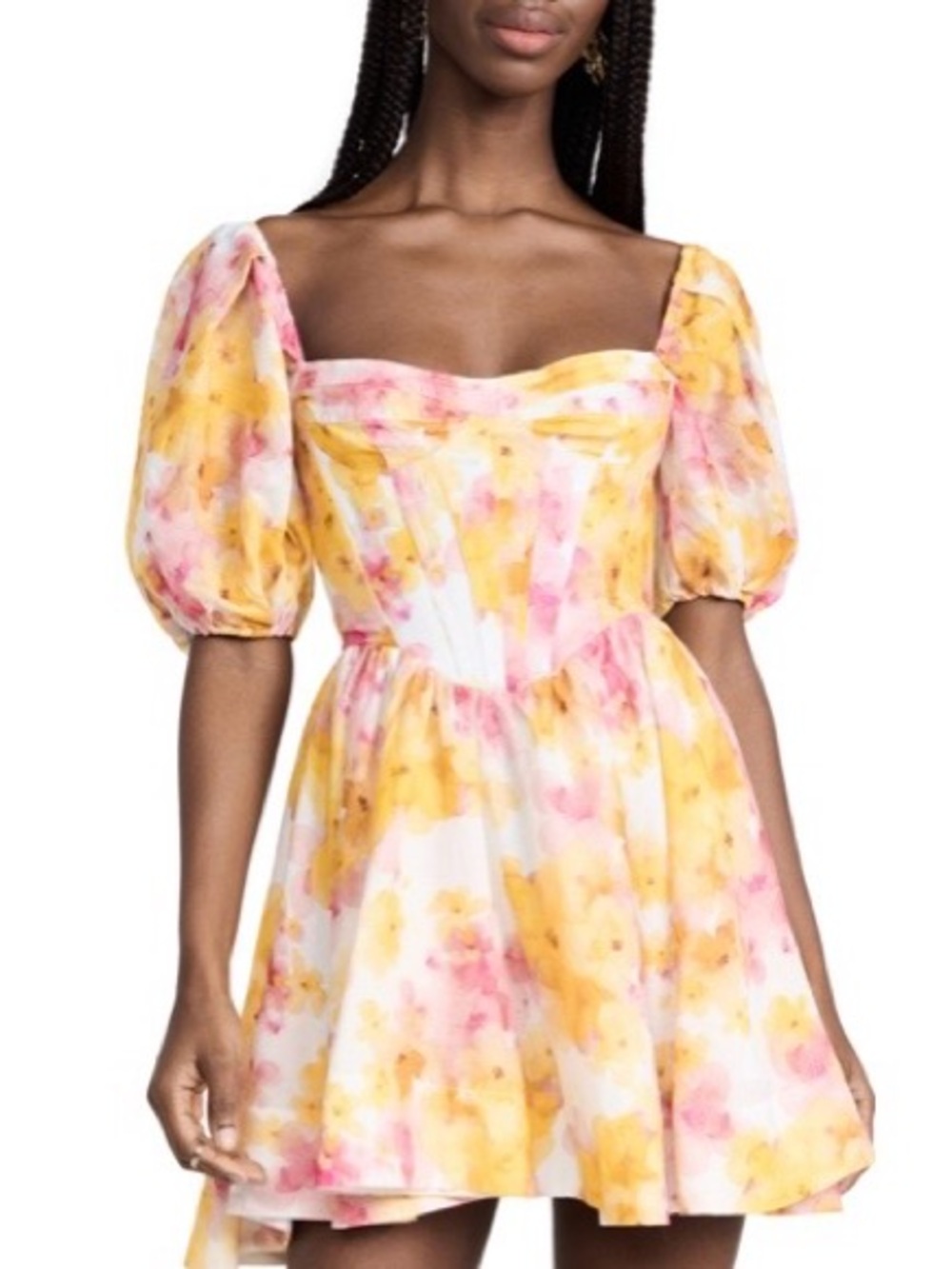BARDOT
Kiah Floral Print Corset Puff Sleeve Minidress In Pink - Picture 3 of 9